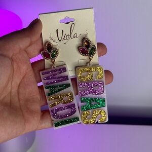 Mardi Gras earrings